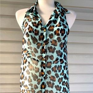 EUC TOSKA Sheer animal print top